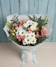 Букет цветов из:  Розы, Лизиантусы и Хризантемы в Калачинске
