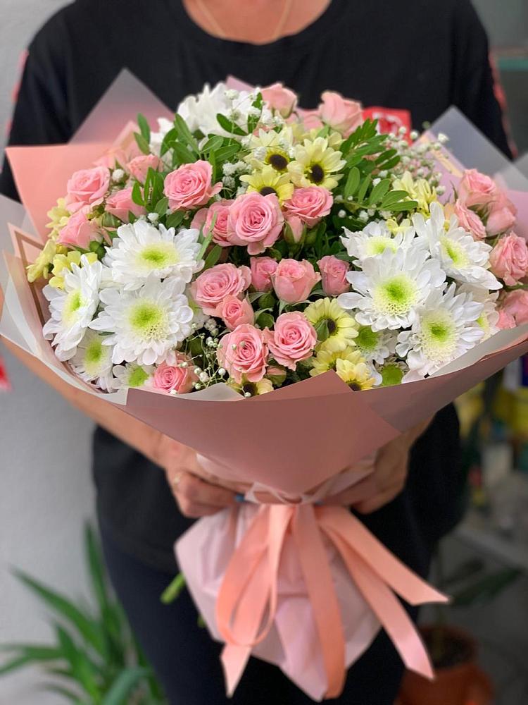 Букет цветов из: Розы и Хризантемы в Калачинске