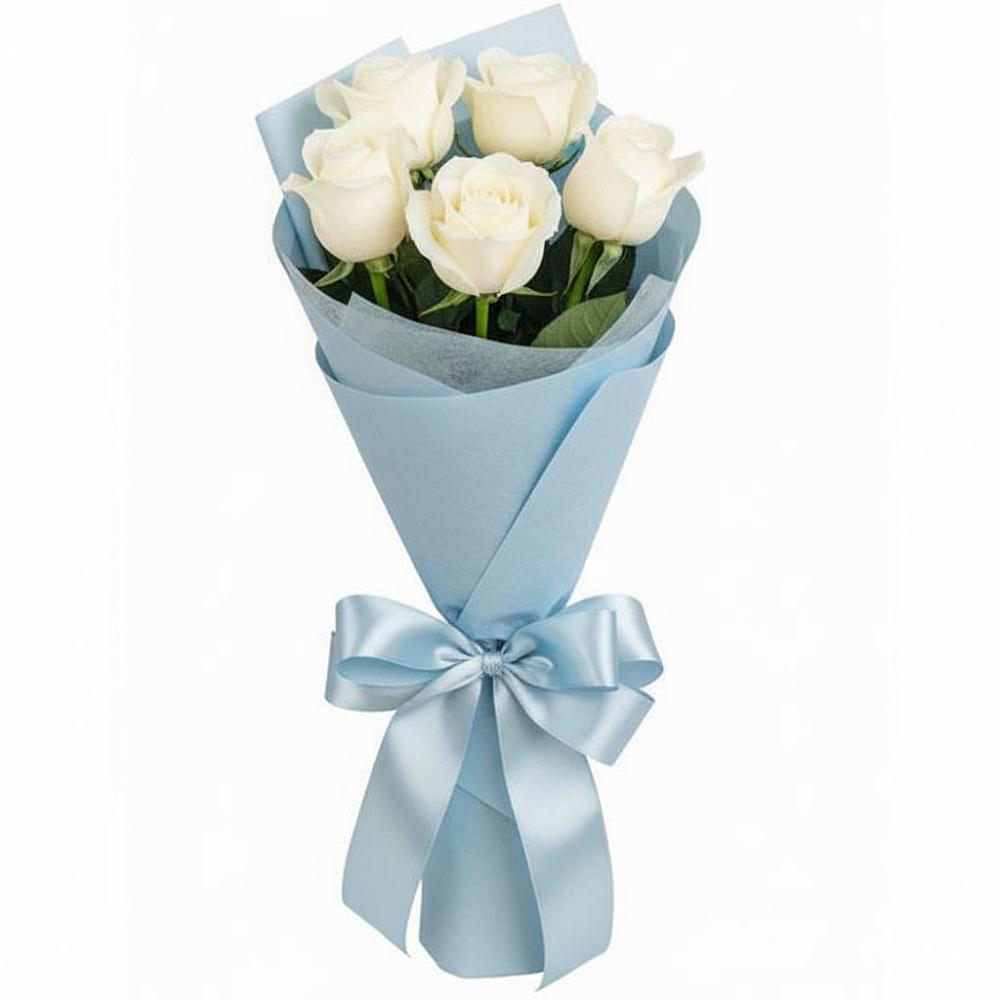 Букет 5 Белых роз Проуд в Калачинске
