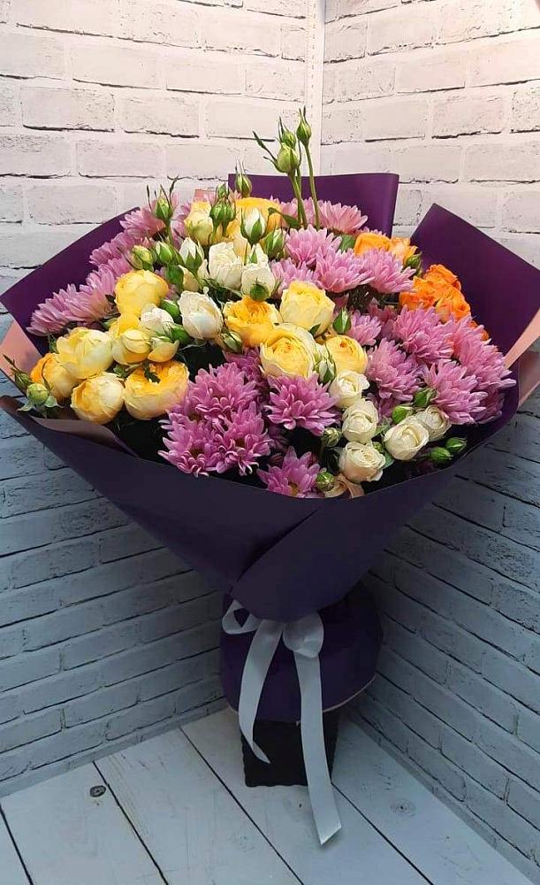 Букет цветов из: Хризантемы и Розы в Калачинске