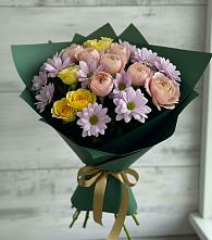 Букет цветов из:  Хризантемы и Розы #REPLACE_PRED# Калачинске