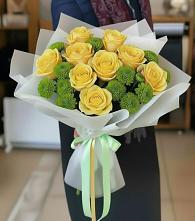 Букет цветов из:  Хризантемы и Розы в Калачинске