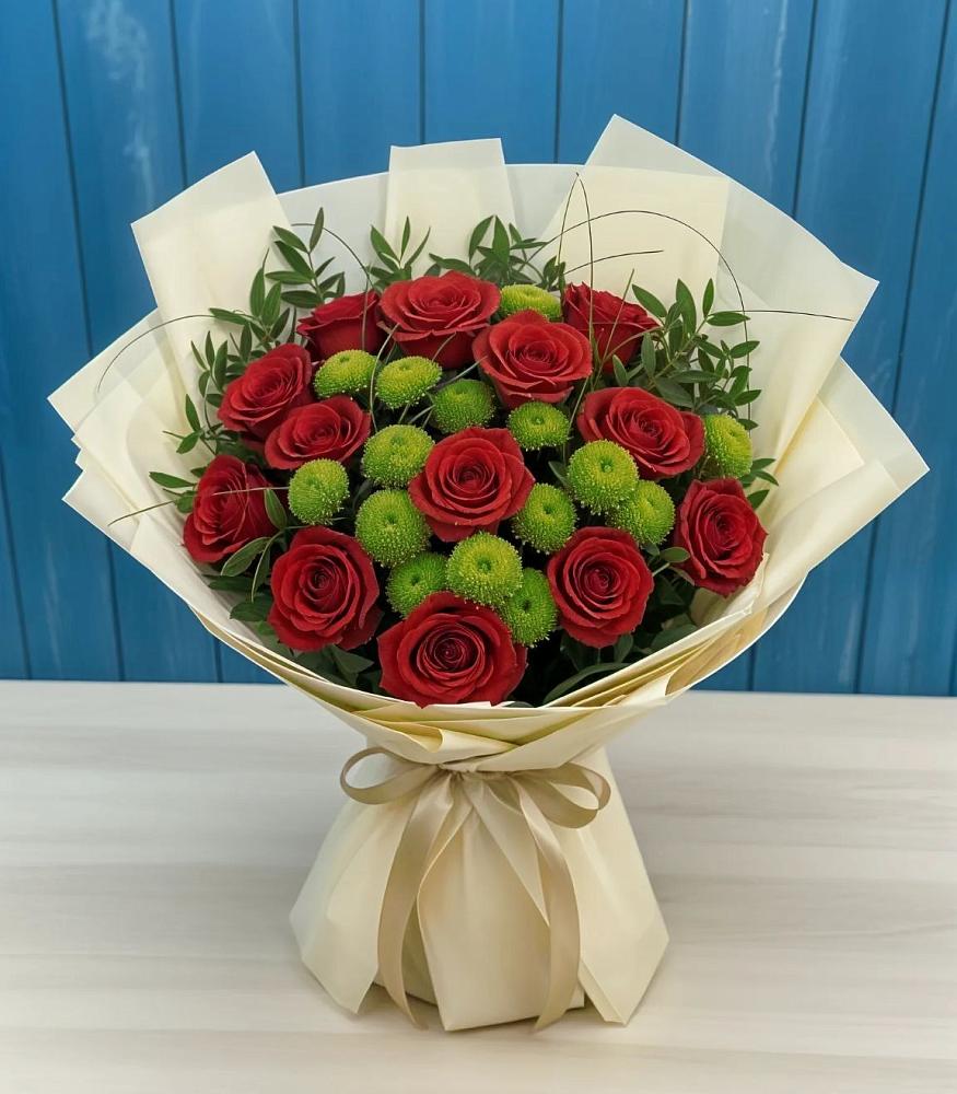 Букет цветов из: Розы и Хризантемы в Калачинске